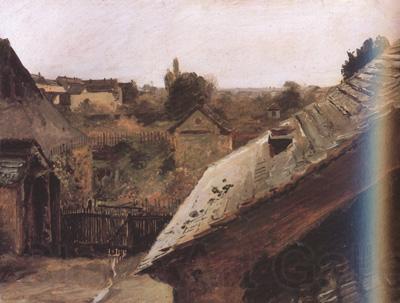 Carl Blechen View of Rooftops and Gardens (nn02)